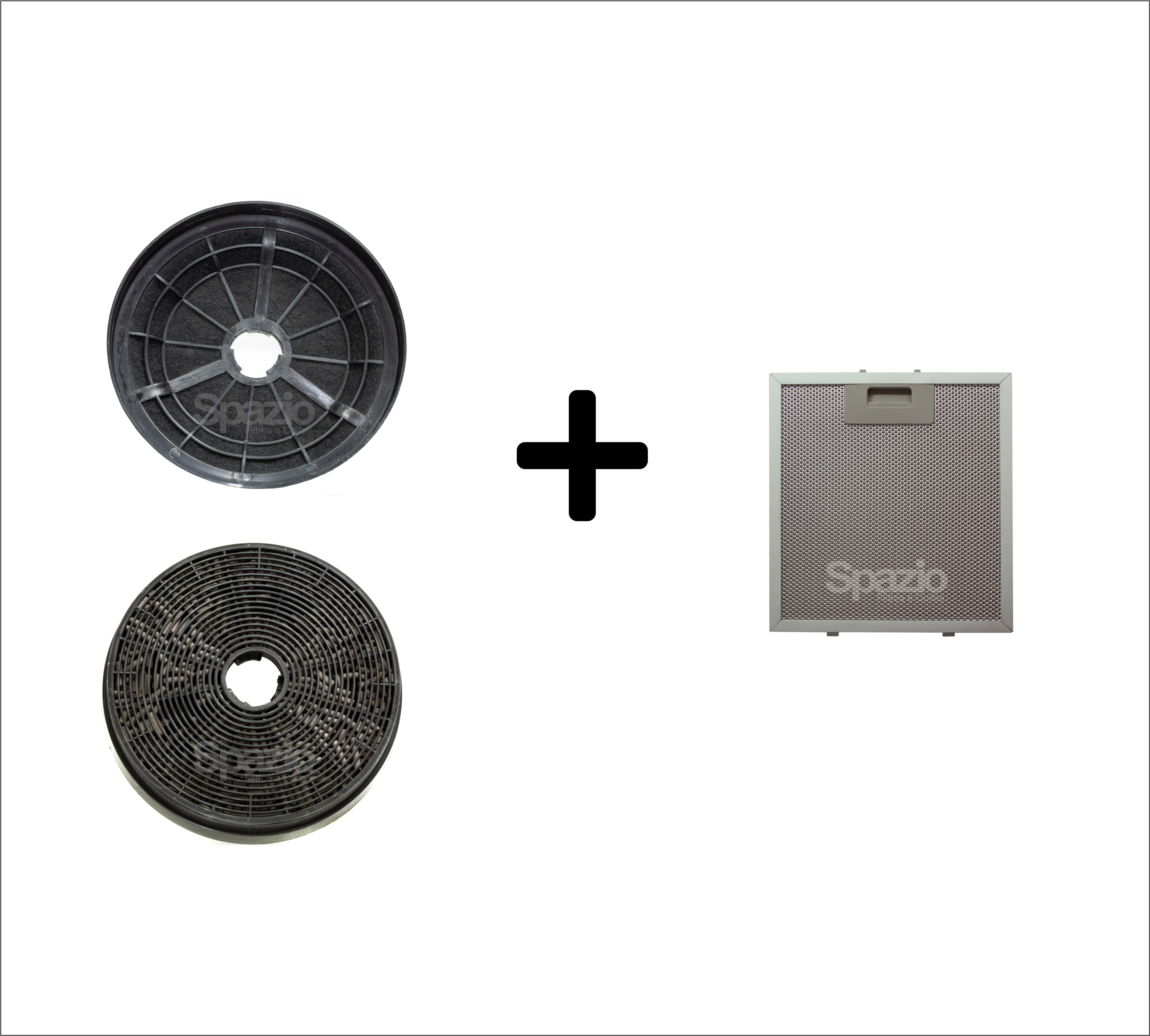 KIT 1 Filtro metálico + 2 filtros de carvão 17,5cm coifa Vetro 60